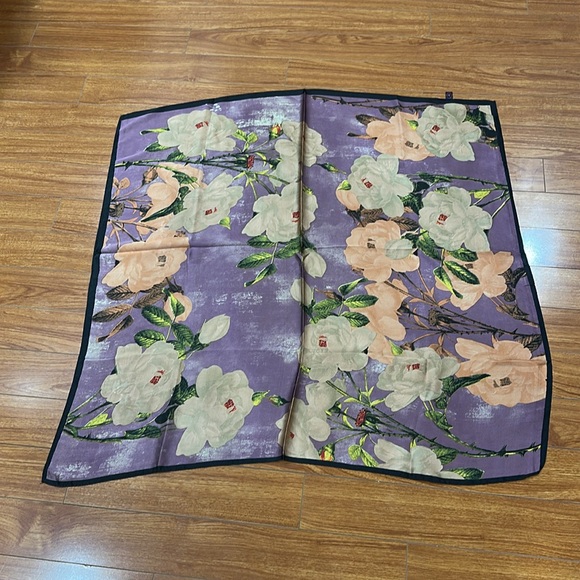 100% Silk Feeling Polyester small square Scarf Women neckerchief Floral style - Picture 3 of 8